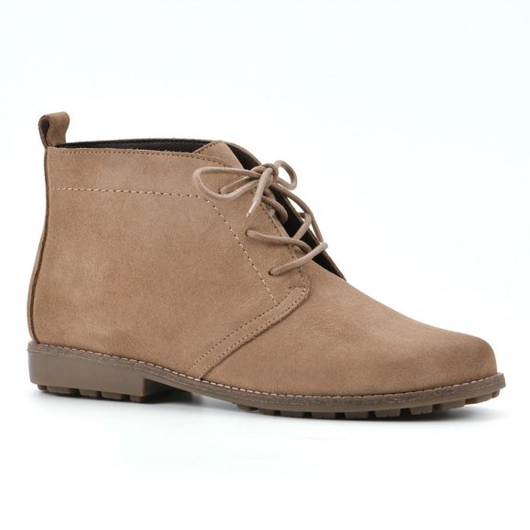 White Mountain Women's Auburn Lace Up Booties Beige B4HP - Picture 1 of 6